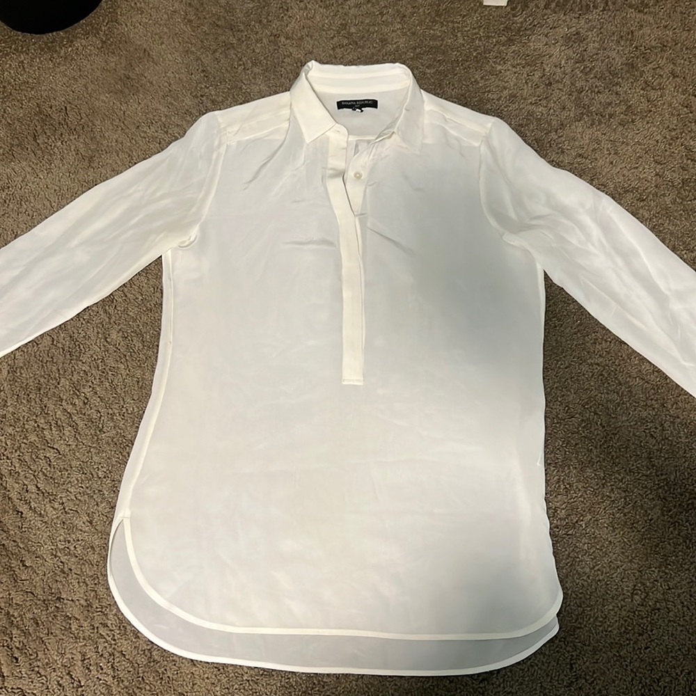 Banana Republic sheer white blouse